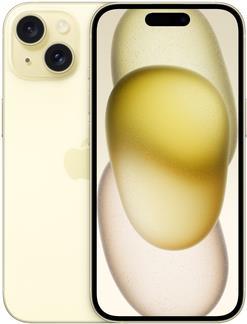 Apple iPhone 15 - 5G Smartphone - Dual-SIM / Interner Speicher 256GB - OLED-Display - 6,1 - 2556 x 1179 Pixel - 2 x Rückkamera 48 MP, 12 MP - front camera 12 MP - Gelb (MTP83ZD/A) von Apple