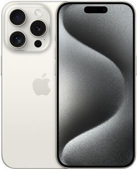 Apple iPhone 15 Pro - 5G Smartphone - Dual-SIM / Interner Speicher 1TB - OLED-Display - 6,1 - 2556 x 1179 Pixel (120 Hz) - Triple-Kamera 48 MP, 12 MP, 12 MP - front camera 12 MP - White Titanium (MTVD3ZD/A) von Apple