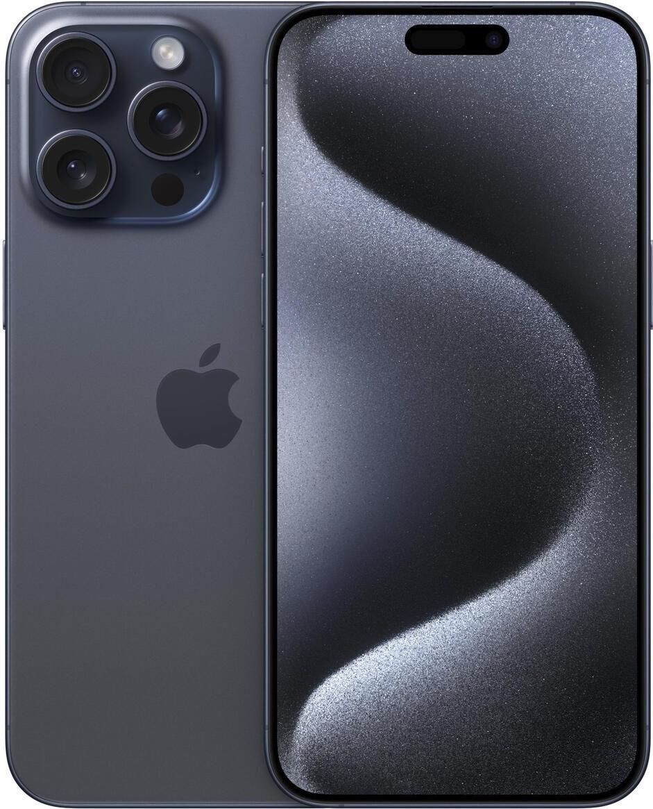 Apple iPhone 15 Pro Max - 5G Smartphone - Dual-SIM / Interner Speicher 256GB - OLED-Display - 6,7 - 2796 x 1290 pixels (120 Hz) - Triple-Kamera 48 MP, 12 MP, 12 MP - front camera 12 MP - Blue Titanium (MU7A3ZD/A) von Apple