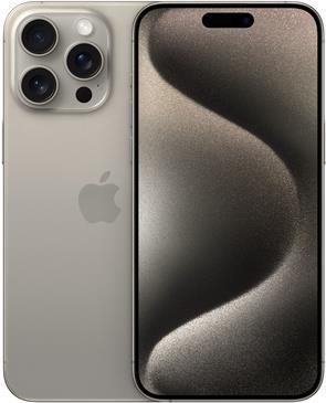 Apple iPhone 15 Pro Max - 5G Smartphone - Dual-SIM / Interner Speicher 256GB - OLED-Display - 6,7 - 2796 x 1290 pixels (120 Hz) - Triple-Kamera 48 MP, 12 MP, 12 MP - front camera 12 MP - Natural Titanium (MU793ZD/A) von Apple