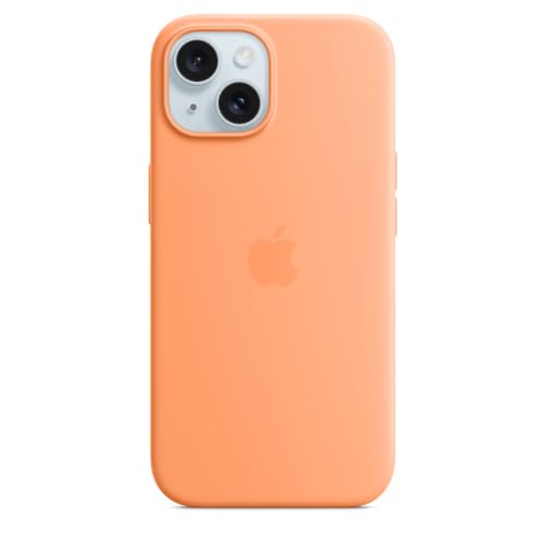 Apple iPhone 15 Silikon Case mit MagSafe – Sorbet Orange ​​​​​​​ von Apple