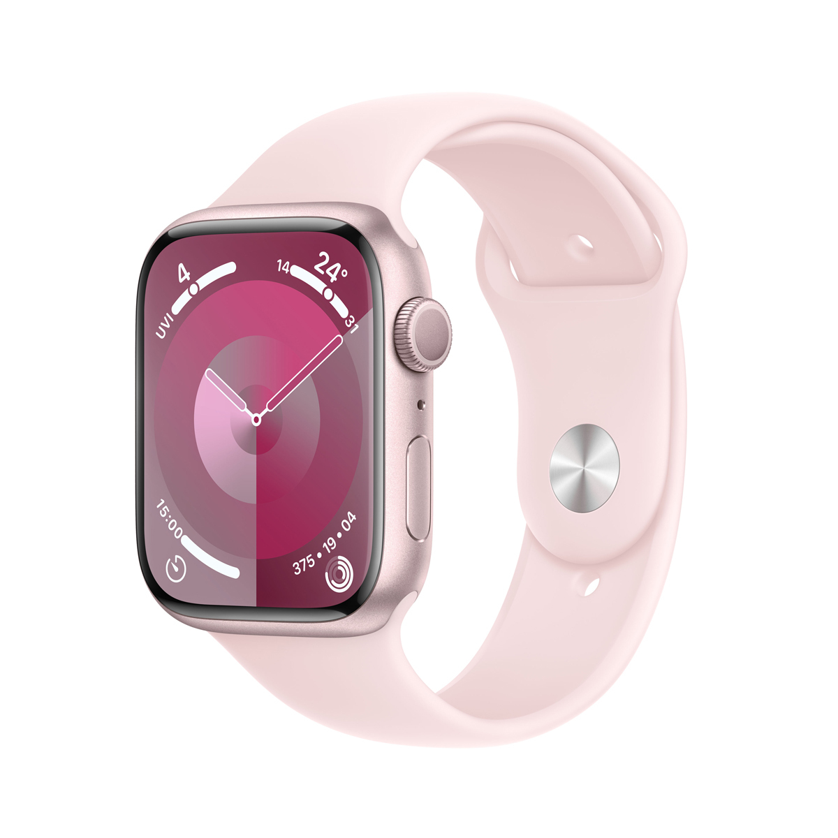 AppleWatch S9 Aluminium 45mm Rosé MR9H3QF/A (Sportarmband hellrosa) M/L von Apple