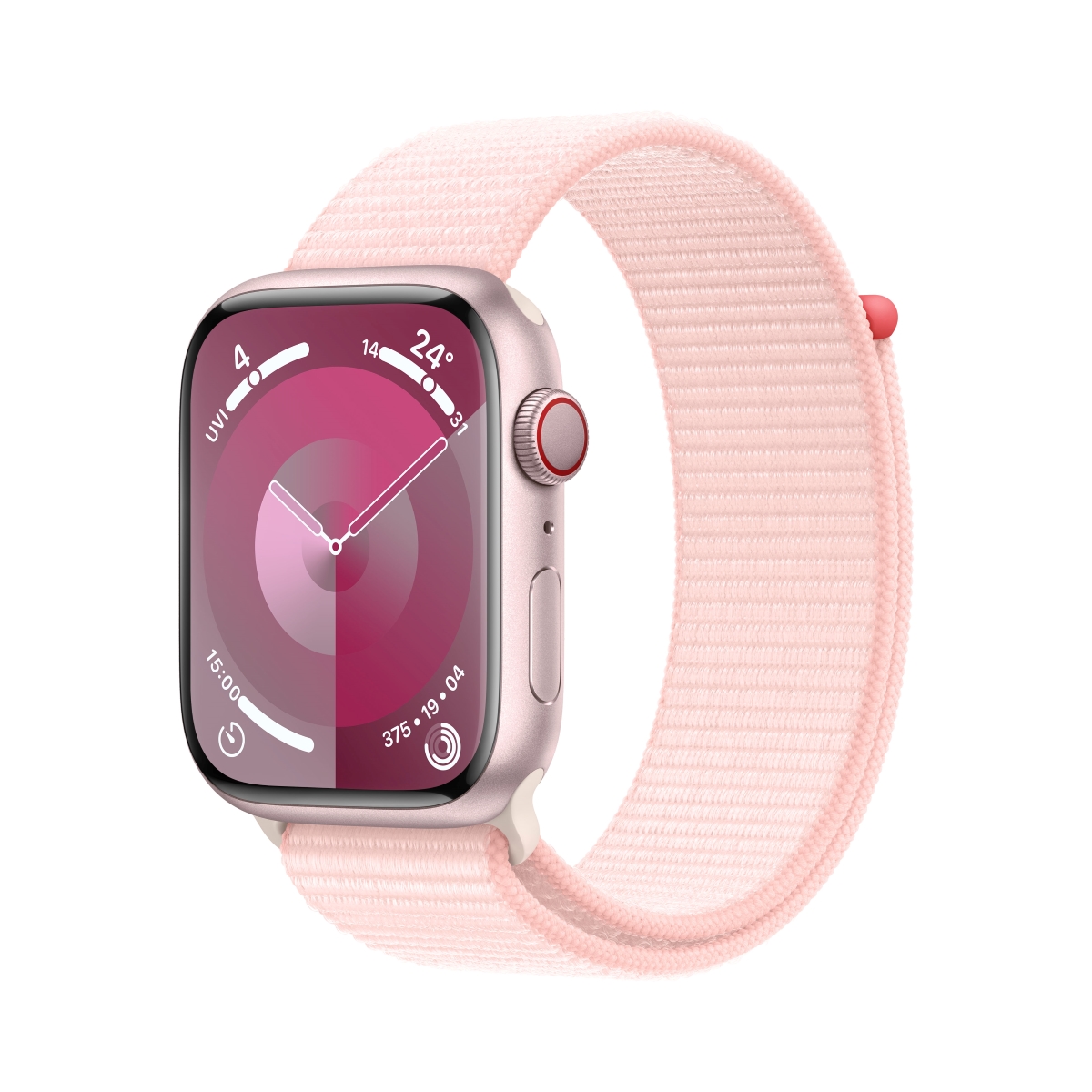 AppleWatch S9 Aluminium Cellular 45mm Pink MRMM3QF/A Sport Loop Hellrosa von Apple