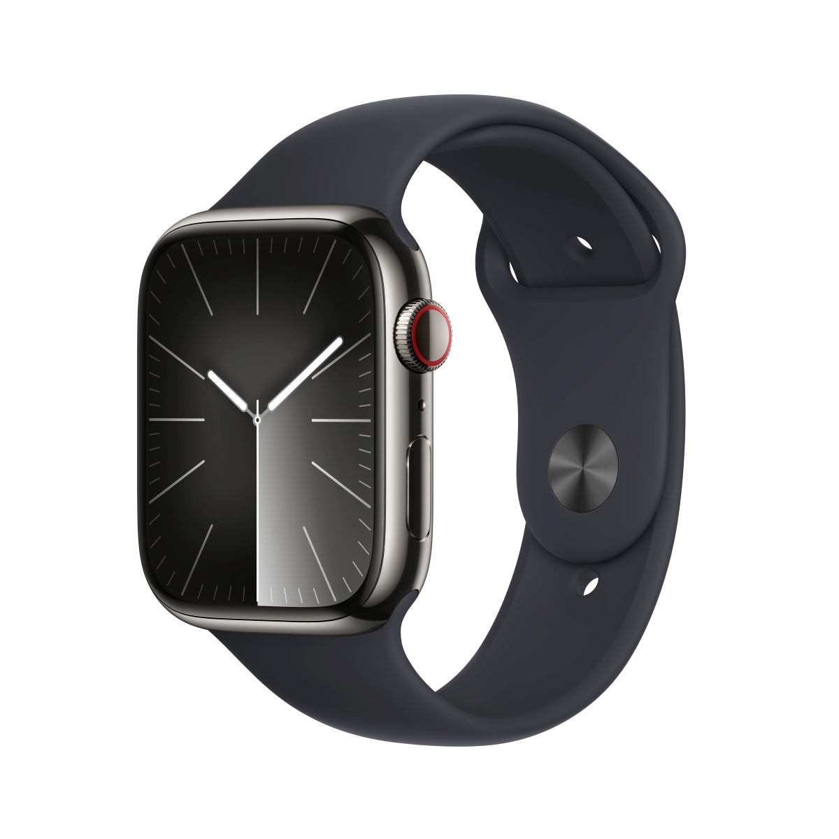 AppleWatch S9 Edelstahl Cellular 45mm Graphit - (Sportarmband mitternacht) S/M von Apple