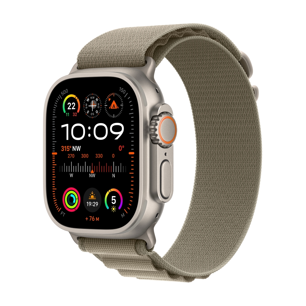 AppleWatch Ultra 2 Titanium Cellular 49mm MREX3FD/A (Alpine Loop oliv) Small von Apple