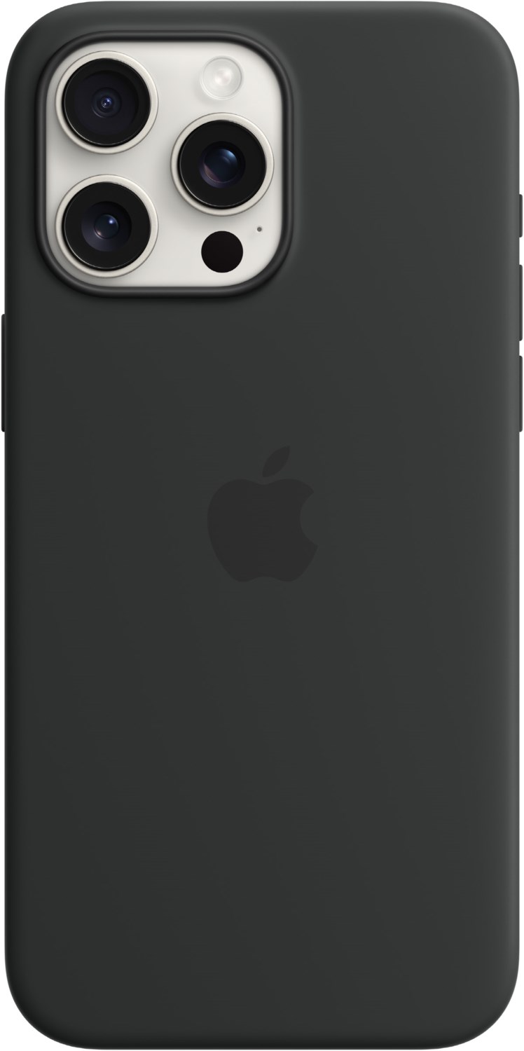 Silikon Case mit MagSafe für iPhone 15 Pro Max schwarz von Apple