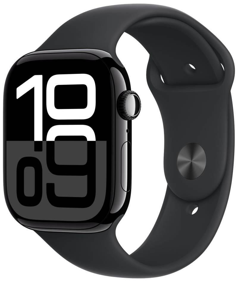 Watch 10 GPS Alu 46mm Sportarmband Schwarz M/L MWWQ3 von Apple
