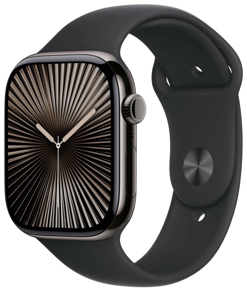 Watch 10 LTE Schiefer Titan 46 Sportband Schwarz M/L MWYE3 von Apple