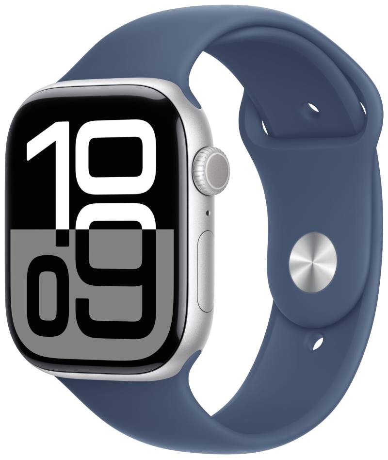 Watch 10 LTE Silber Alu 46mm Sportarmband Denim M/L MWY13 von Apple