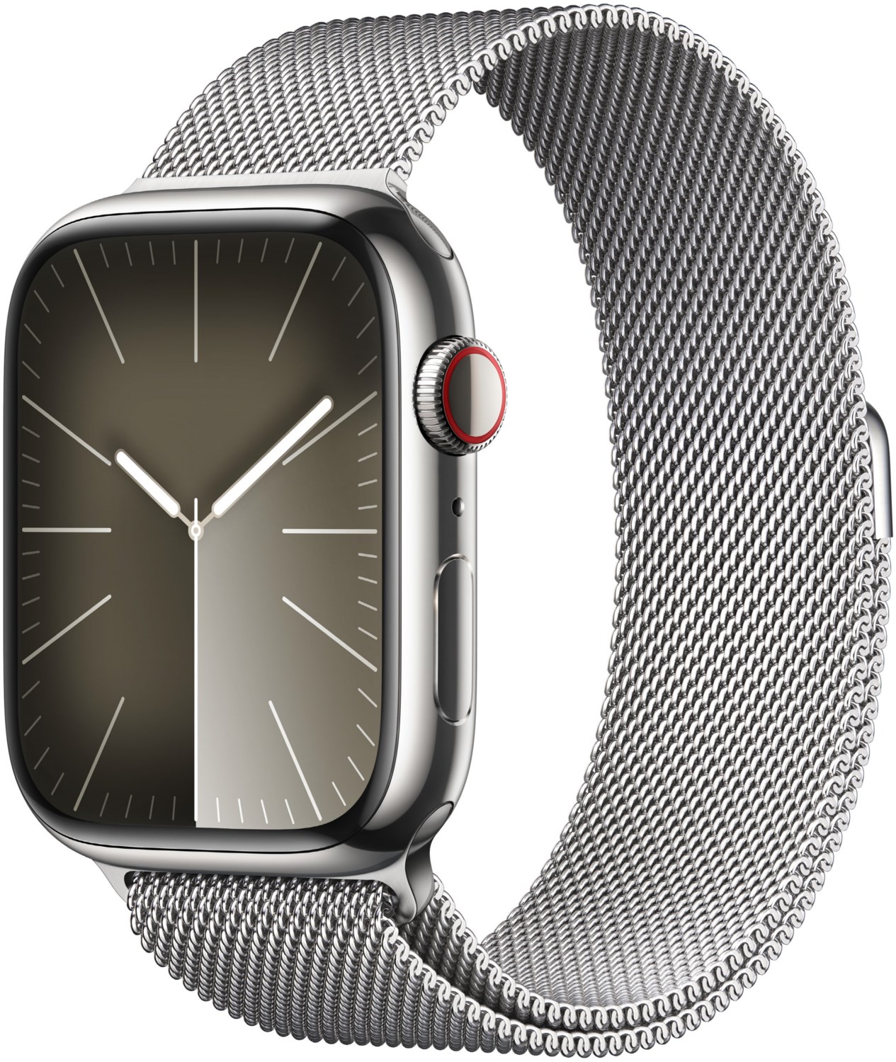 Watch Series 9 (45mm) GPS+4G Smartwatch Edelstahl mit Milanaise Armband silber/silber von Apple
