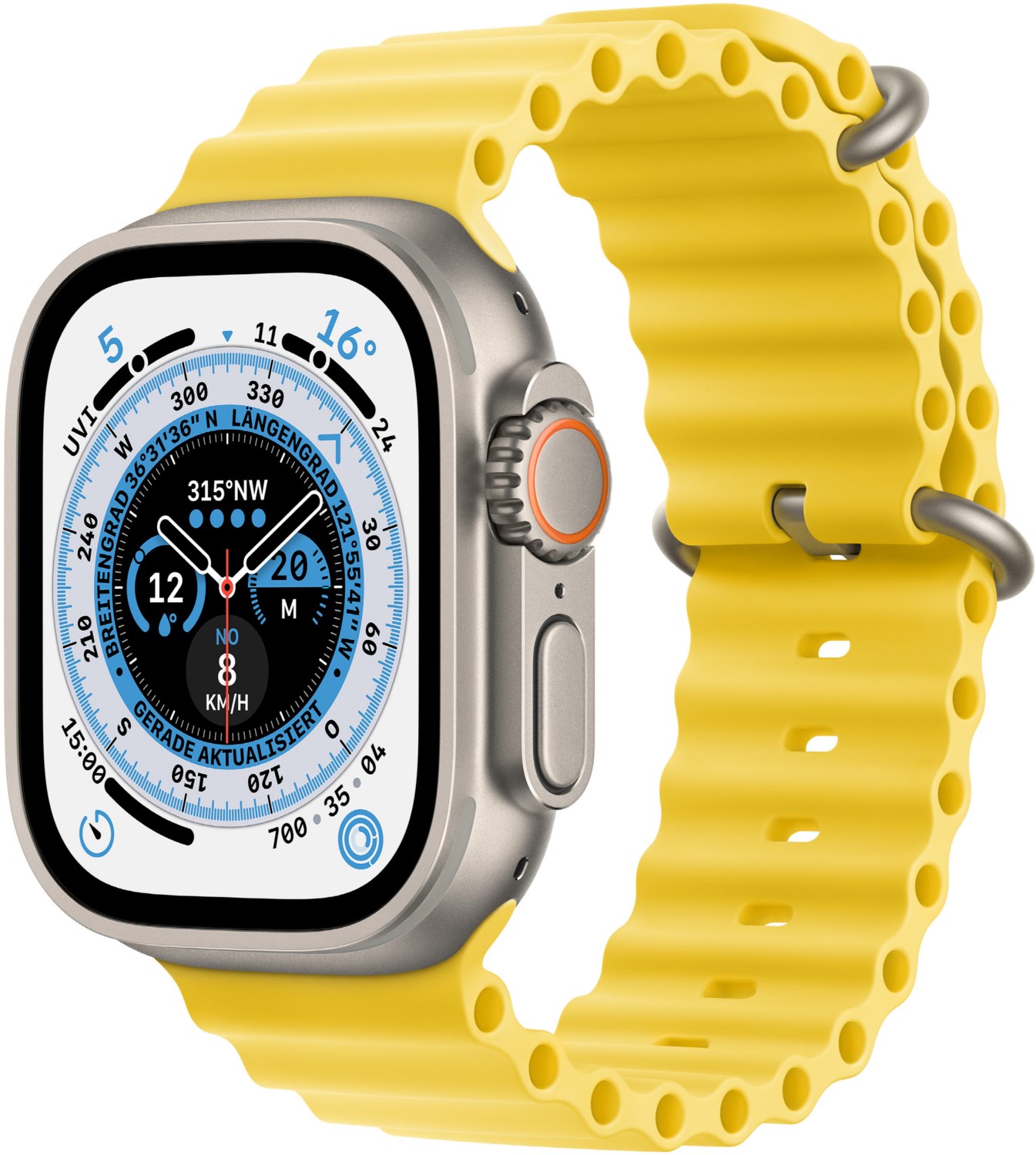 Watch Ultra (49mm) GPS+4G Titan mit Ocean Armband titan/gelb von Apple