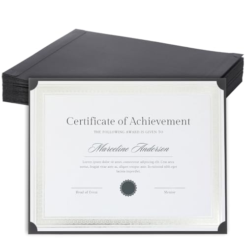 Einseitige Zertifikatshülle für Briefgröße, 21,6 x 27,9 cm, Großpackung für Abschlussfeier, Diplom, Dokumente, Ehe, Mitarbeiterschätzung, Schule, Büro, Geschäft, 25 Stück, Schwarz Einseitige Zertifikatshülle für Briefgröße, 21,6 x 27,9 cm, Großpackung für Abschlussfeier, Diplom, Dokumente, Ehe, Mitarbeiterschätzung, Schule, Büro, Geschäft, 25 Stück, Schwarz von Apprabbr