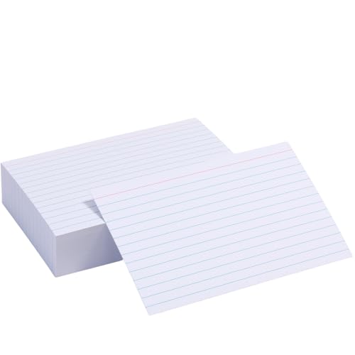 Karteikarten, 10,2 x 15,2 cm, liniert, weiß liniert, 10,2 x 15,2 cm, Lernkarten zum Lernen, Notizen und To-Do-Liste (10,2 x 15,2 cm, 50 Stück) von Apprabbr