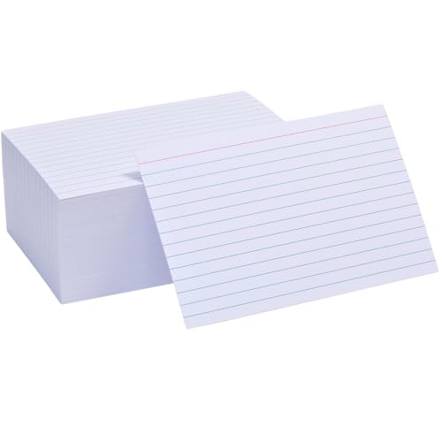 Linierte Karteikarten, 10,2 x 15,2 cm, doppelseitig liniert, schwer, liniert, Checklistenkarten, dicke Karteikarten für Studium, Schule, Zuhause und Büro (blaue Linie, 100 Stück) von Apprabbr