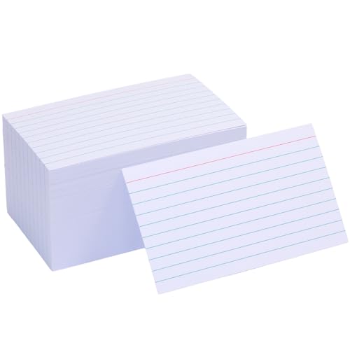 Linierte Karteikarten, 7,6 x 12,7 cm, doppelseitig liniert, schwer, liniert, Checklistenkarten, dicke Karteikarten für Studium, Schule, Zuhause und Büro (blaue Linie, 100 Stück) von Apprabbr