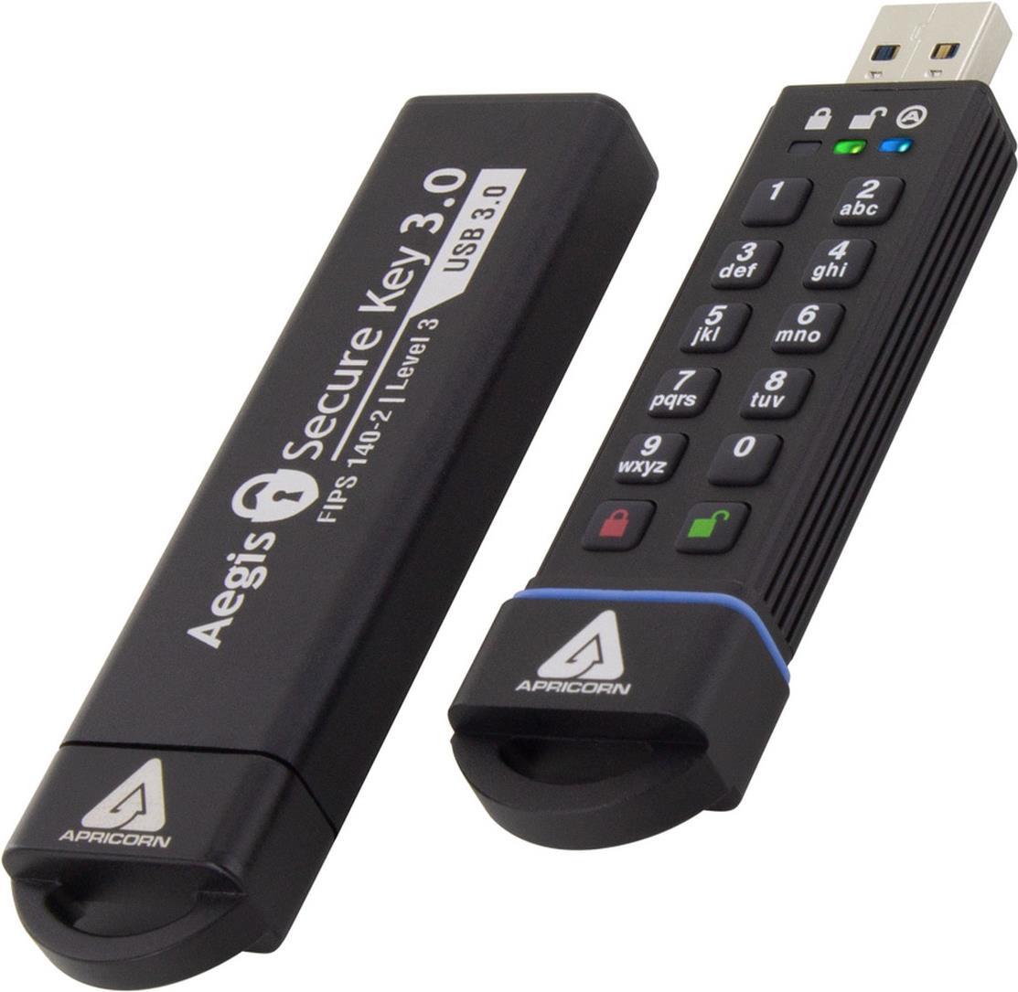 Apricorn Aegis Secure Key 3.0 - USB-Flash-Laufwerk - verschlüsselt - 16 GB - USB 3.0 - FIPS 140-2 Level 3 von Apricorn