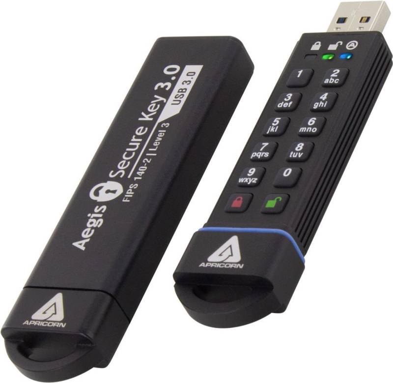 Apricorn Aegis Secure Key 3.0 - USB-Flash-Laufwerk - verschlüsselt - 16 GB - USB 3.0 - FIPS 140-2 Level 3 von Apricorn