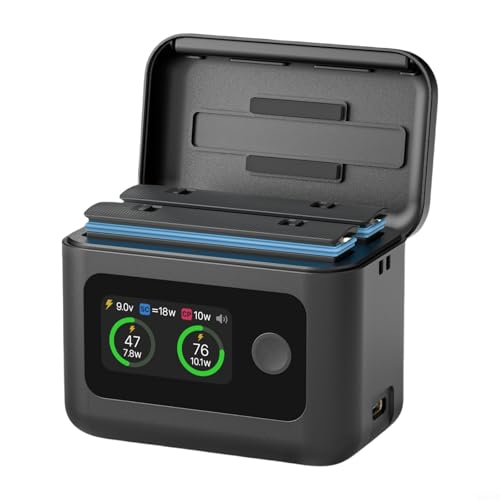 Aprilsunnyzone Intelligente Ladestation mit LED-Display für Insta 360 X5 Akku, 27 W Ausgangsleistung mit Zwei-Wege-Fähigkeit von Aprilsunnyzone