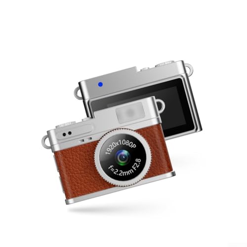 Aprilsunnyzone Kompakte 1080P Digitalkamera, mit 0,96 LCD-Bildschirm, 38 x 27 x 23 mm, einfach zu tragen, einfache Navigation (braun) von Aprilsunnyzone