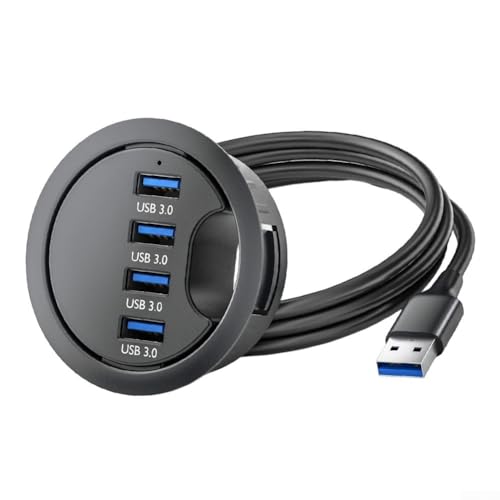 Desktop USB 3 0 Grommet Hub mit vier Anschlüssen für 5 Gbit/s Datenübertragung und effiziente Kabelorganisation von Aprilsunnyzone