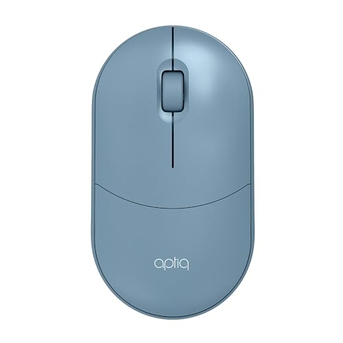 Aptiq kabellose Maus blau - Bluetooth + USB (Dual-Modus) - neutral - leise und präzise von Aptiq