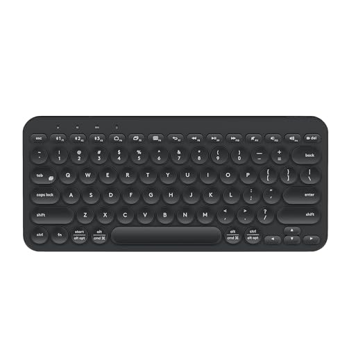 Aptiq kabellose kompakte Bluetooth-Tastatur schwarz - QWERTY - komfortabel ergonomisch - verbindet mehrere Geräte - wiederaufladbar von Aptiq
