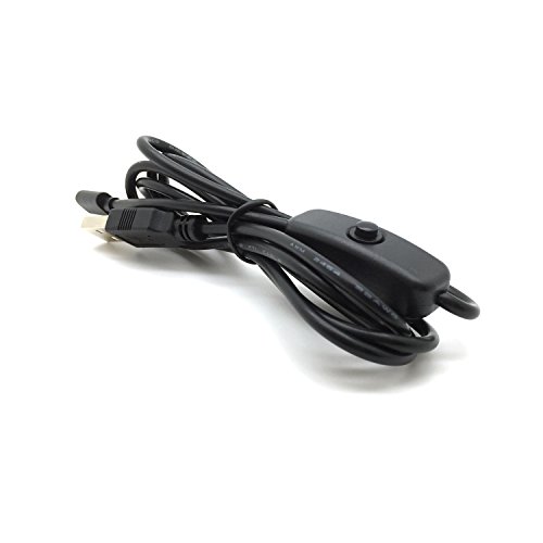 AptoFun Micro USB 2.0 Kabel mit EIN/Aus Schalter für Stromversorgung von Arduino UNO, Nano Raspberry Pi 4/3/2 oder zur Ladung der Smartphones und Tablets (Ca.1M in Schwarz) von AptoFun