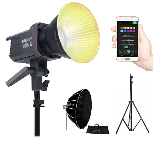 Amaran 200x S 200xs 200x-s 200w Bi-Color Led Video Light w/Aputure Light Dome SE Softbox and 2.6M Aluminum Light Stand Kit for Filmmaking Studio Portrait Photography von Aputure