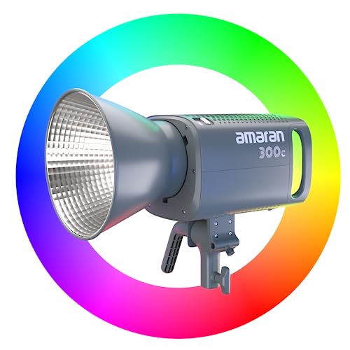 Amaran 300c - Vollfarbige 300W Bowens Mount Point-Source LED-Leuchte mit RGBWW und Hochwertiger Lichtleistung - Inklusive Hyperreflektor, Drahtloser Steuerung und Umweltfreundlicher Tragetasche von Aputure