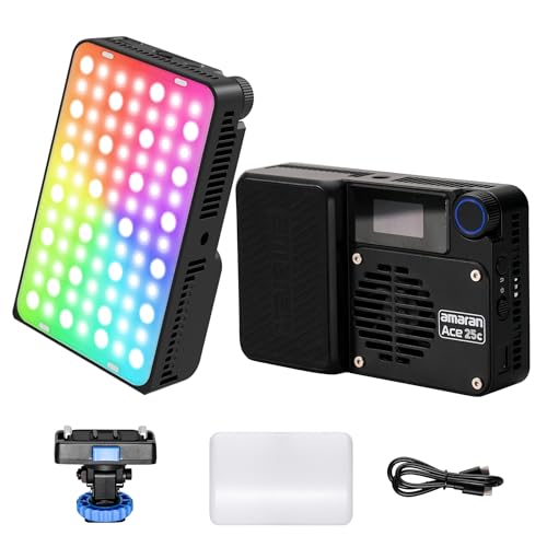 Amaran Ace 25c RGBWW LED-Videoleuchte CCT 2300K-10000K CRI 95+ TLCI 95+ Unterstützt APP-Steuerung mit magnetischer Halterung (Anthrazit) von Aputure