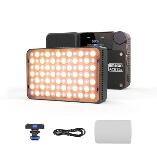 Amaran Ace 25x Bi-Color LED-Licht, 32W On-Camera-Videolicht, 2700K-6500K, 6320 Lux @ 0,5m, USB-C-Schnellladung, Magnetische Befestigung, 9 Lichteffekte, Drahtlose amaran-App-Steuerung - Charcoal Amaran Ace 25x Bi-Color LED-Licht, 32W On-Camera-Videolicht, 2700K-6500K, 6320 Lux @ 0,5m, USB-C-Schnellladung, Magnetische Befestigung, 9 Lichteffekte, Drahtlose amaran-App-Steuerung - Charcoal von Aputure