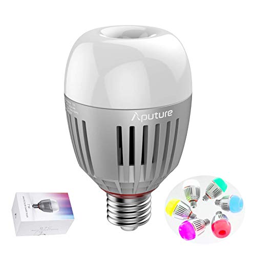 Aputure Accent B7C 7W RGBWW LED Smart Bulb, TLCI 96+ CRI 95+ 2000K-1,000K,CCT/HSI/FX Mode Sidus Link App Control Built-in Battery/AC Power via E26/E27 Socket von Aputure