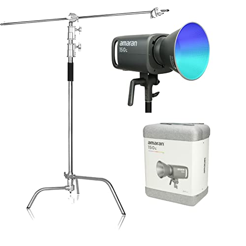Aputure Amaran 150C mit C-Ständer-Kit, 150W RGBWW-Vollfarb-LED-Videoleuchte zweifarbig 2500K bis 7500K Bowens-Halterung Dauerlicht DC/AC-Netzteil leiser Lüfter Aputure Amaran 150C mit C-Ständer-Kit, 150W RGBWW-Vollfarb-LED-Videoleuchte zweifarbig 2500K bis 7500K Bowens-Halterung Dauerlicht DC/AC-Netzteil leiser Lüfter von Aputure