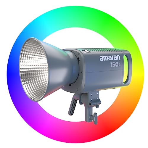 Aputure Amaran 150c (RGB, 2500K-7500K) Vollfarbige Point-Source LED, integrierte Schirmhalterung, Bowens Mount & 9 Effekte, mit Silent Cooling System & Sidus Link App Control von Aputure