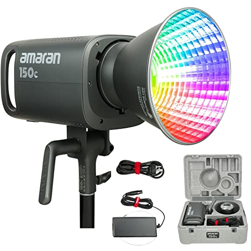Aputure Amaran 150c COB-Videoleuchte, RGBWW 150 W, 2.500 K bis 7.500 K CCT mit G/M-Anpassung, 15.610 Lux bei 1 m mit Hyper-Reflektor, APP-Steuerung von Aputure