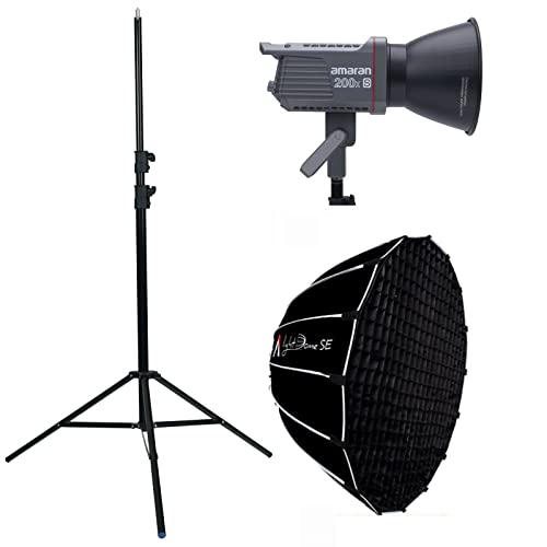 Aputure Amaran 200X-S with Light Dome SE Softbox Light Stand Kit, 200W Bi-Color 2700-6500k LED Video Light with Bowens Mount Sidus Link App Control for Video Production von Aputure