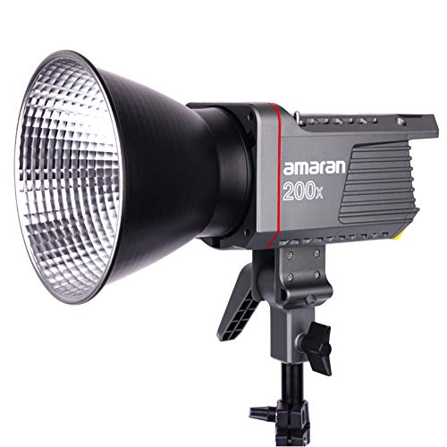 Aputure Amaran 200x LED Videolicht Aufnahmelicht Leicht Kompakt 200W 2700-6500k Zweifarbig Dimmbar CRI95+ TLCI96+ 51600Lux@1m App-gesteuert 9 Lichteffekte DC/AC Netzteil Power von Aputure