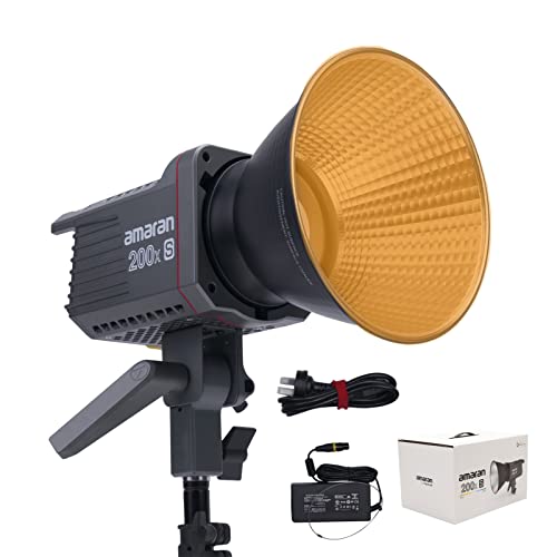 Aputure Amaran 200x S LED Videoleuchte 200W Bi-Color 2700K-6500K 45400Lux @1m COB LED Studio Dauerbeleuchtung Bowens Mount CRI95 + TLCI98 + APP Steuerung von Aputure