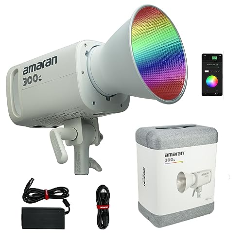 Aputure Amaran 300C Weiß, 300W RGB-LED-COB-Videoleuchte, CCT 2.500 K bis 7.500 K Bowen-Montage Dauerlicht unterstützt APP-Steuerung Aputure Amaran 300C Weiß, 300W RGB-LED-COB-Videoleuchte, CCT 2.500 K bis 7.500 K Bowen-Montage Dauerlicht unterstützt APP-Steuerung von Aputure