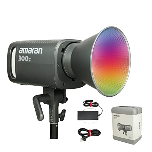 Aputure Amaran 300c RGBWW COB LED Studio Dauerlicht 300W CCT 2500K-7500K Bowens Halterung Punktquelle LED 26.580 Lux @ 1m Unterstützung der APP-Steuerung von Aputure