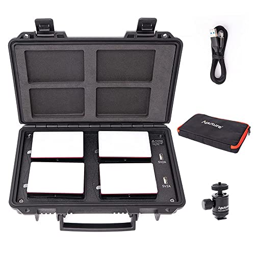 Aputure Amaran AL-MC 4-Light Travel Kit, RGBWW on Camera Video Light, 3200K-6500K, CRI/TLCI 96+, HSI Mode, Support Magnetic Attraction and App and Wireless Charging with USB-C PD von Aputure