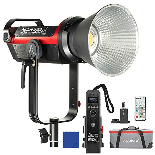 Aputure COB 300D Mark II 300D II LED-Videoleuchte, mit V-Stand 80.000 Lux @ 1m, entspricht die Helligkeit Einer Lampe 575W HMI, die erste drahtlose Fernbedienung von 2.4G-Anwendungen von Aputure