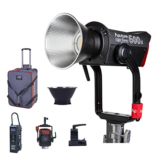 Aputure LS 600D LED-Videoleuchte,600W Tageslichtausgeglichene Punktquelle LED Dauerlicht mit Bowens-Montage/V-Mount-Platte 0-100% Dimmen Einstellbar von Aputure