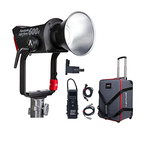 Aputure LS 600d Professional 600W Tageslicht 5600K LED Videoleuchte (V-Mount),CRI 96+ TLCI 96+,8 Eingebaute Beleuchtungseffekte mit Bowens-Halterung von Aputure
