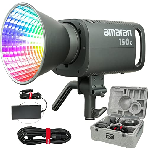 Aputure amaran 150C RGBWW LED-Videoleuchte 150 W CCT 2500 K bis 7500 K CRI 95+ TLCI 95+ mit Sidus Link APP-Steuerung Bowens Mount 360°HSI-Vollfarb-LED-Fotografiebeleuchtung.（Grau von Aputure