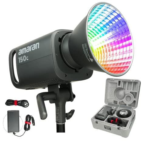 Aputure amaran 150c LED-Videoleuchte,RGBWW Vollfarbige 150W Punktquellen Fotobeleuchtung,2,500K to 7,500K CCT mit G/M-Anpassung,Eingebaut Umbrella Holder 9 System FX AC/DC Versorgung von Aputure