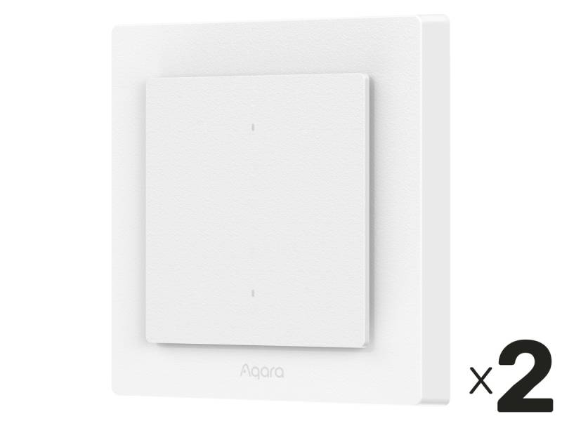 AQARA Lichtschalter Smart H2, WS-K07D, 2 Button, 1 Channel, 2 Stück von Aqara