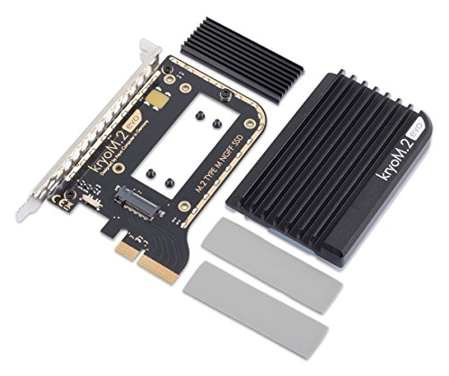 Aqua Computer kryoM.2 evo PCIe 3.0 x4 Adapter für M.2 NGFF PCIe SSD, M-Key mit Passivkühler, Schwarz von Aqua Computer