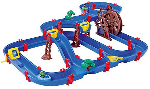 AquaPlay Mega Water Wheel - riesige Wasserbahn (180x125x35 cm) auf 2 Ebenen mit 2 Booten und Spielfiguren - Outdoor Wasserspielzeug für Kinder von 3-7 Jahre von AquaPlay