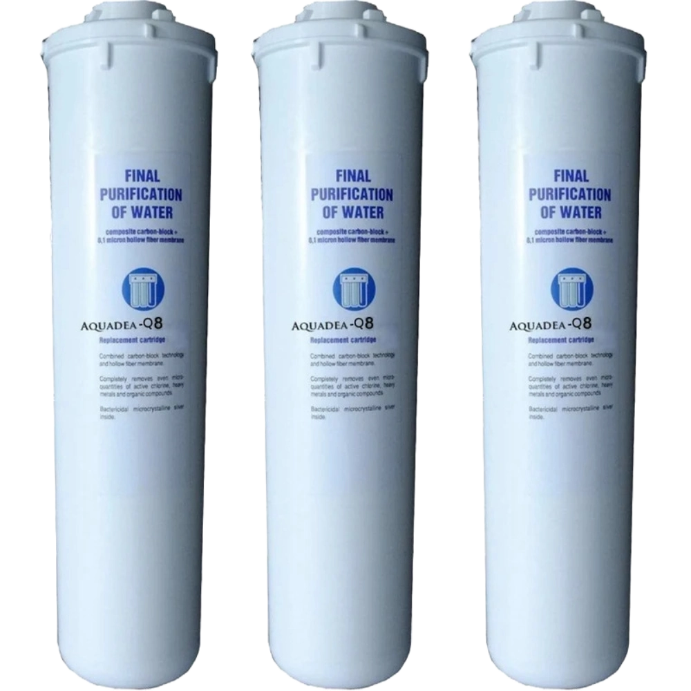 3er-Spar-Set: Filterkartusche "Aquadea-Q8" | Aktivkohleblock mit 0,8 Mikrometer Poren-Feinheit 3er-Spar-Set: Filterkartusche "Aquadea-Q8" | Aktivkohleblock mit 0,8 Mikrometer Poren-Feinheit von Aquadea